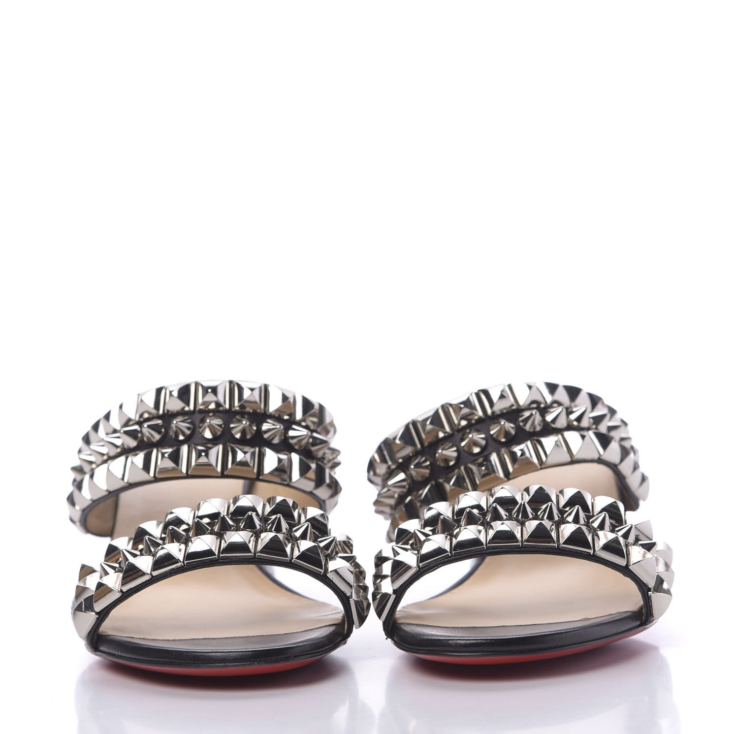Calfskin Studded Tina Goes Mad 55 Slide Sandals 39 Black