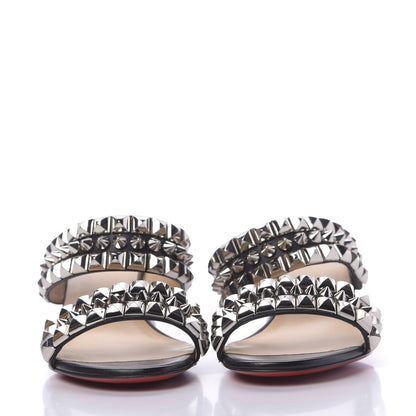 Christian Louboutin Calfskin Studded Tina Goes Mad 55 Slide Sandals 39 Black 3 of 10