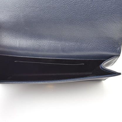 Saint Laurent Calfskin Monogram Large Belle De Jour Clutch Navy 5 of 8