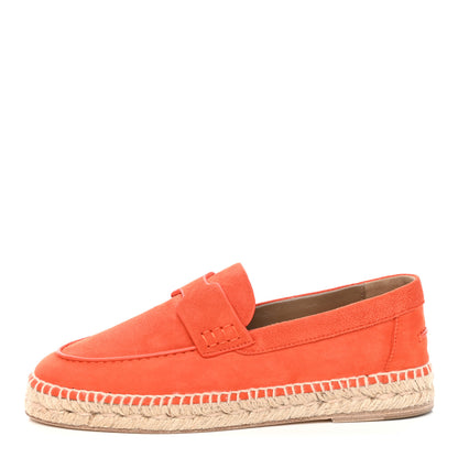 Hermes Suede Goatskin Womens Trip Espadrilles 36 Rouge Braise 1 of 7