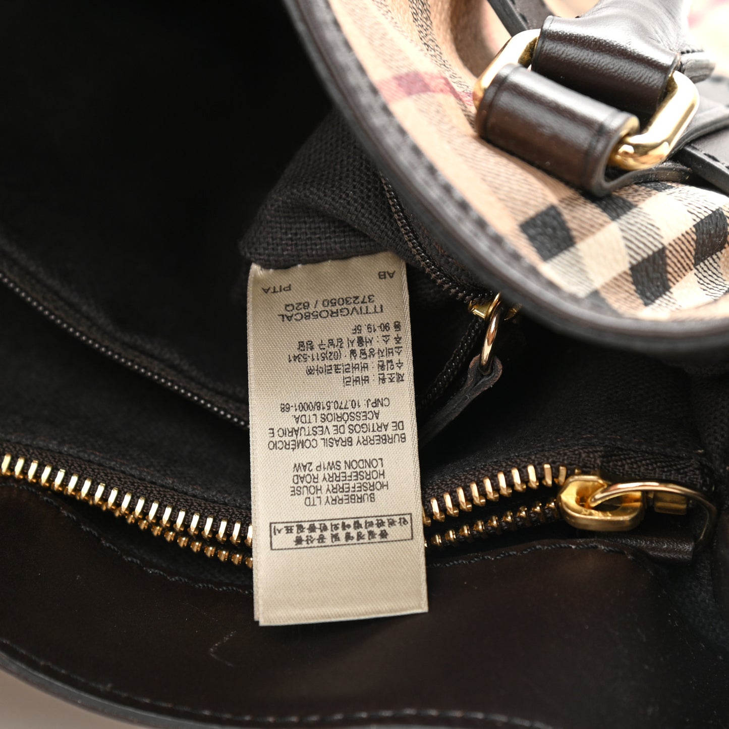 Haymarket Check Medium Golderton Tote Chocolate