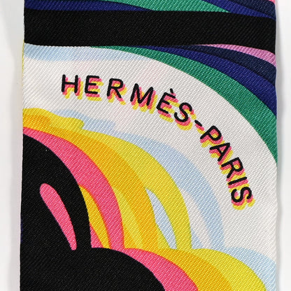Hermes Silk Brides De Gala Shadow Twilly Black Jaune Multicolor 2 of 4