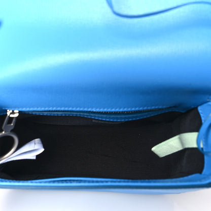 Off-White Saffiano Binder Clip Flap Shoulder Bag Light Blue 5 of 9