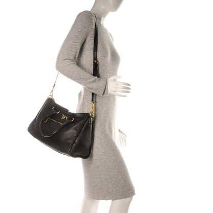 Prada Vitello Daino Shopping Satchel Black 2 of 11