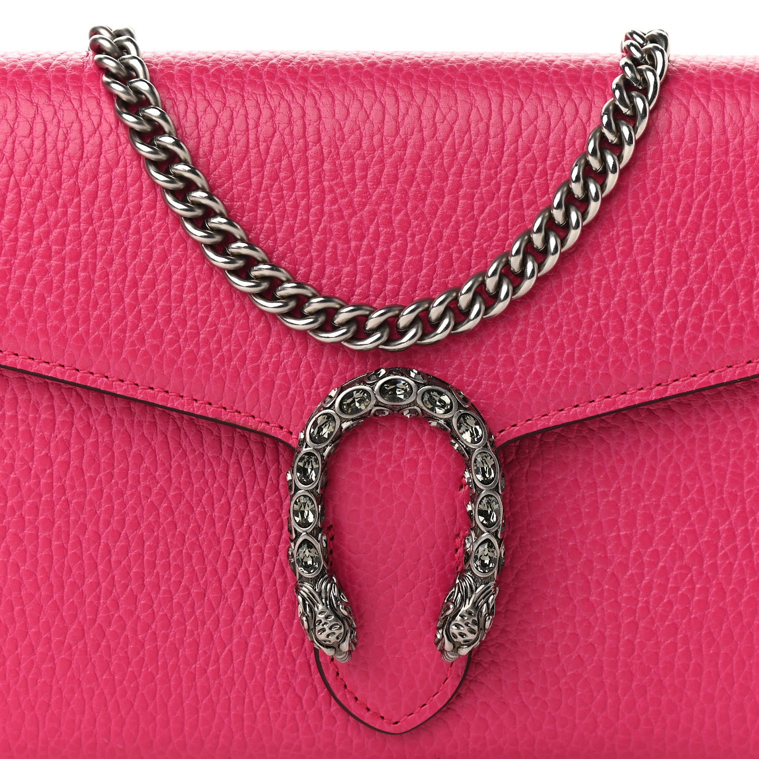 Gucci Dollar Calfskin Crystal Mini Dionysus Chain Wallet Box Pink 9 of 11