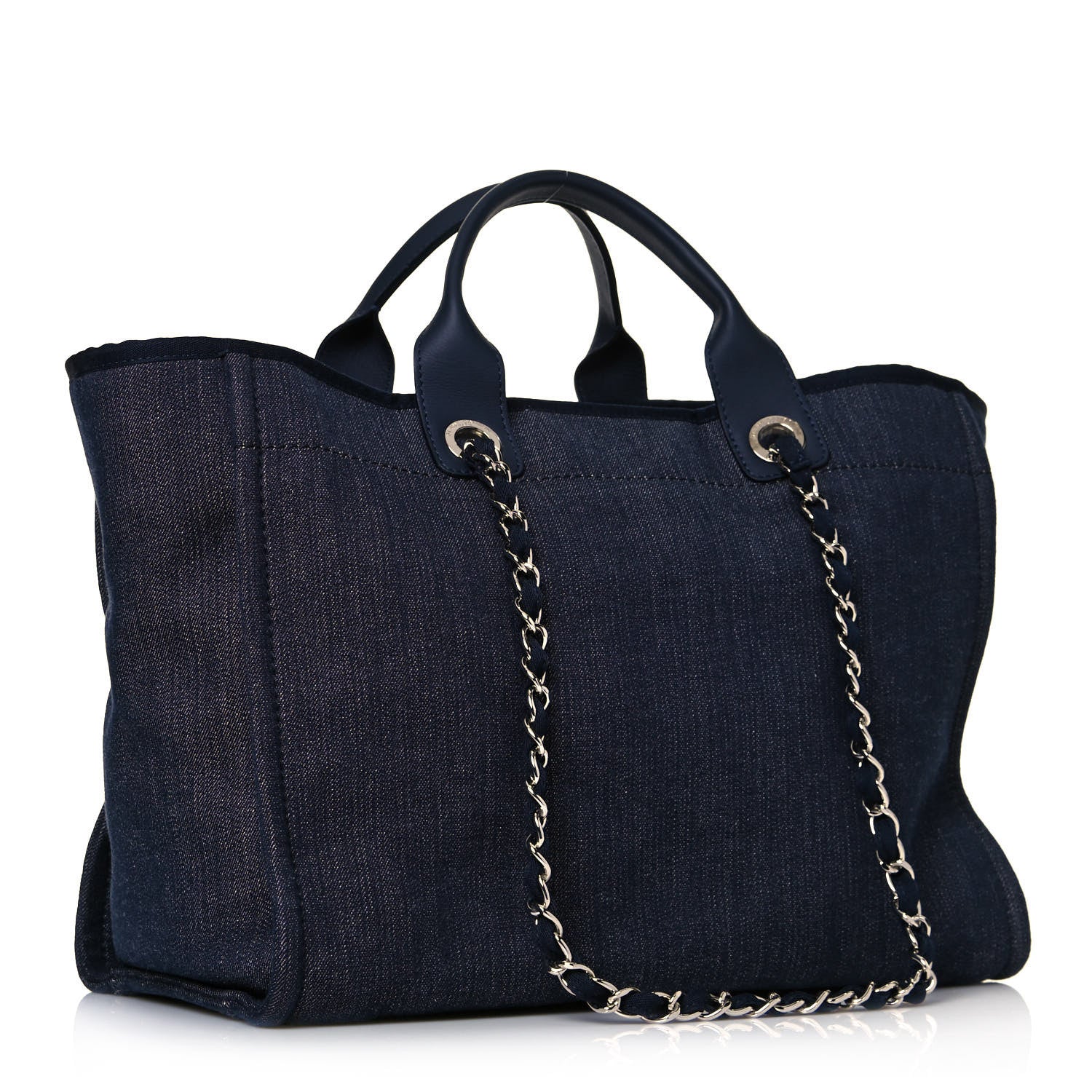 Chanel Denim Medium Deauville Tote Dark Blue 3 of 12