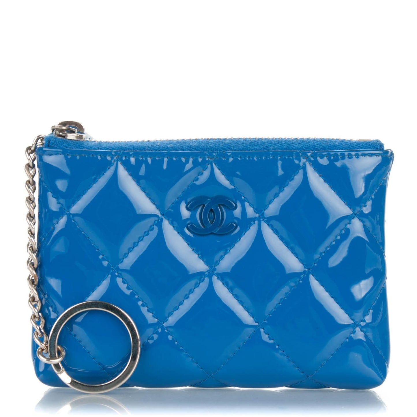 Patent Quilted Key Holder Case Dark Blue