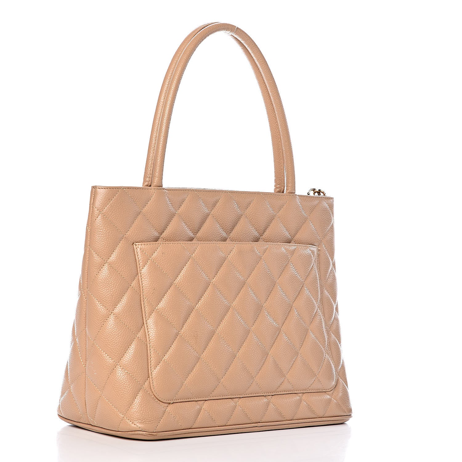 Chanel Caviar Quilted Medallion Tote Beige 3 of 19
