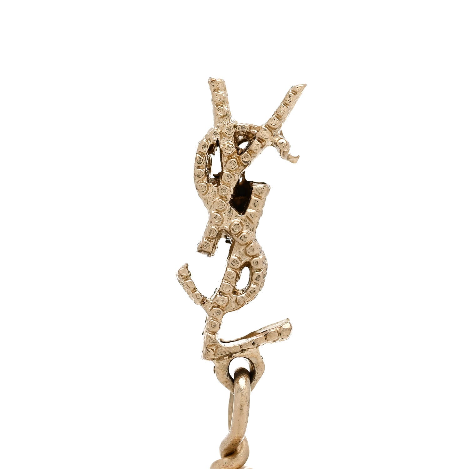 Saint Laurent Metal Monogram Loulou Tassel Earrings Gold 4 of 4