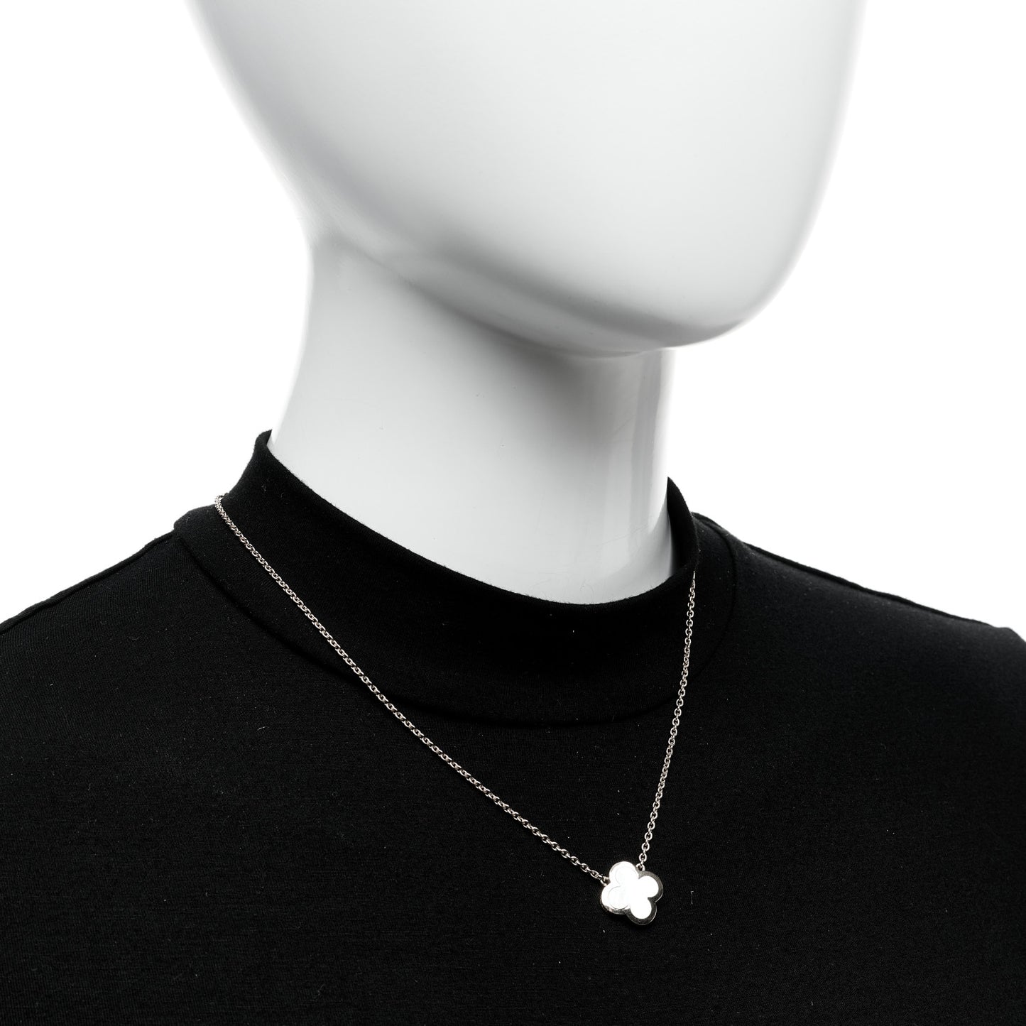 18K Yellow Gold Mother of Pearl Pure Alhambra Pendant Necklace