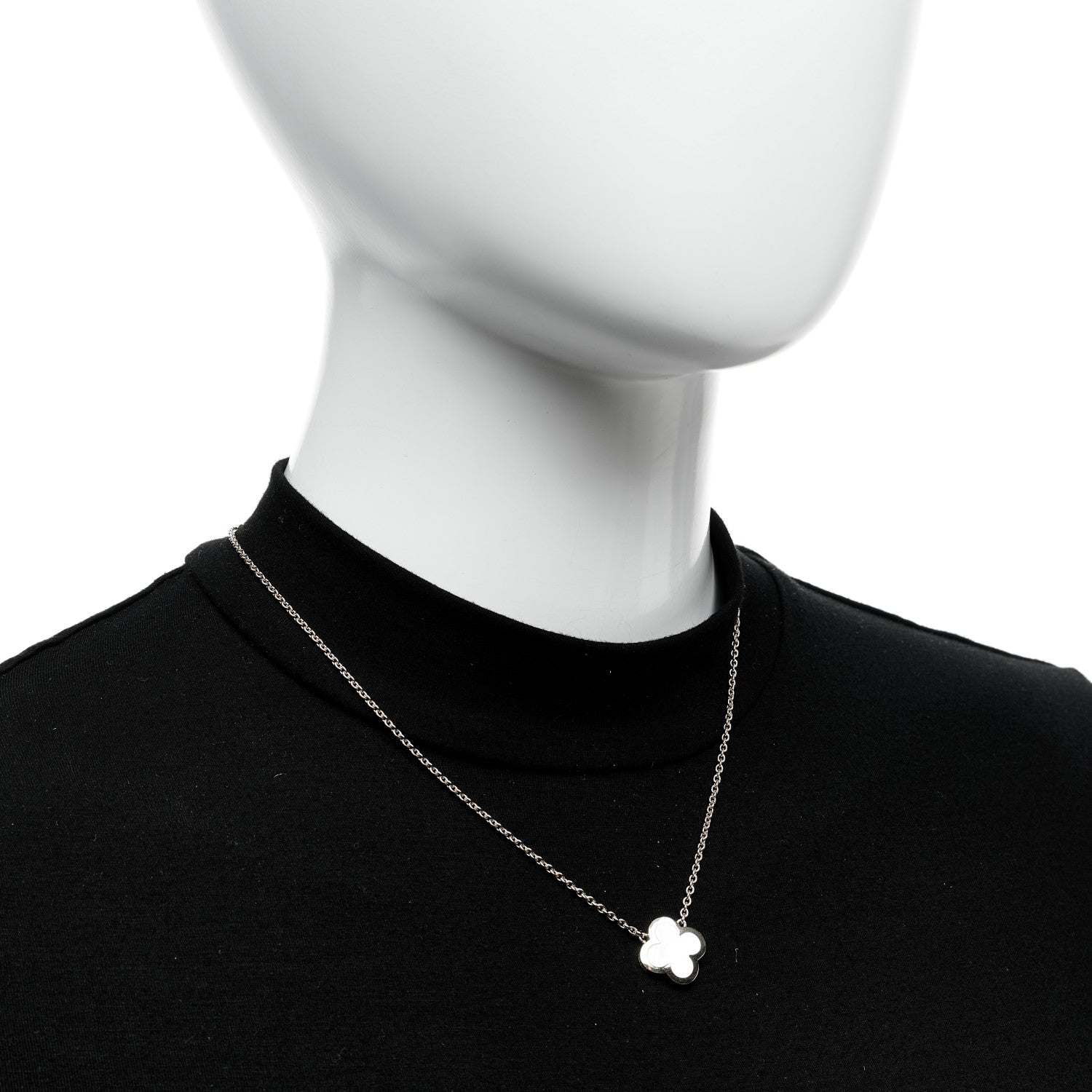 Van Cleef & Arpels 18K Yellow Gold Mother of Pearl Pure Alhambra Pendant Necklace 2 of 6