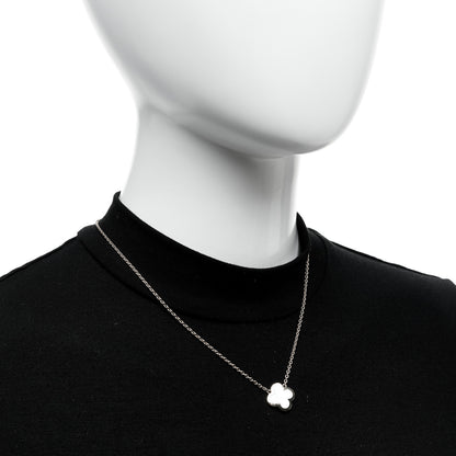 Van Cleef & Arpels 18K Yellow Gold Mother of Pearl Pure Alhambra Pendant Necklace 2 of 6