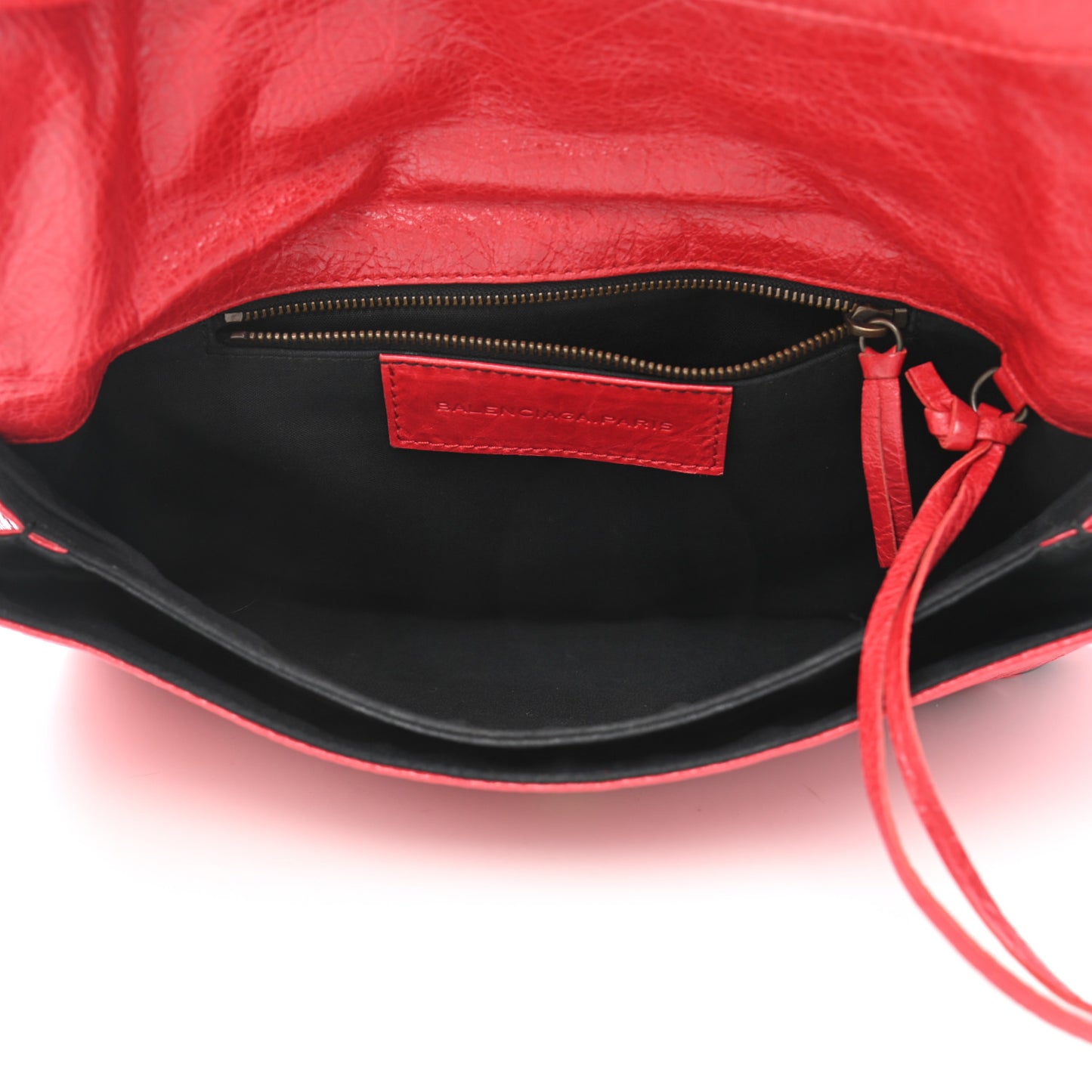 Agneau Classic Hardware Envelope Clutch Rouge Cardinal