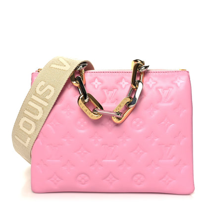 Louis Vuitton Lambskin Embossed Monogram Coussin PM Rose Bonbon 1 of 14