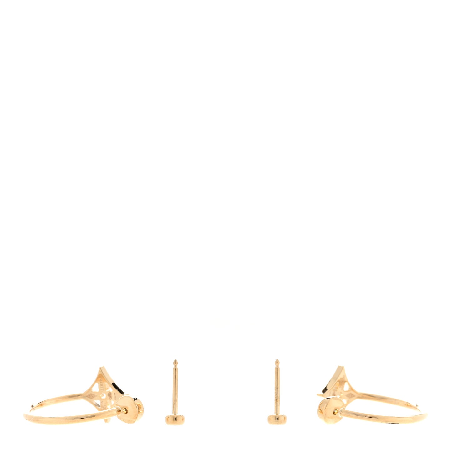 18K Yellow Gold Diamond Small Idylle Blossom Hoop Earrings