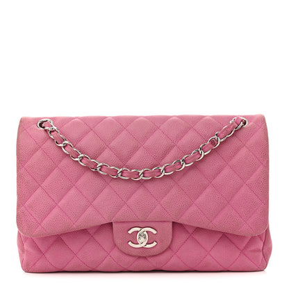 Chanel Caviar Quilted Jumbo Double Flap Pink 1 of 15