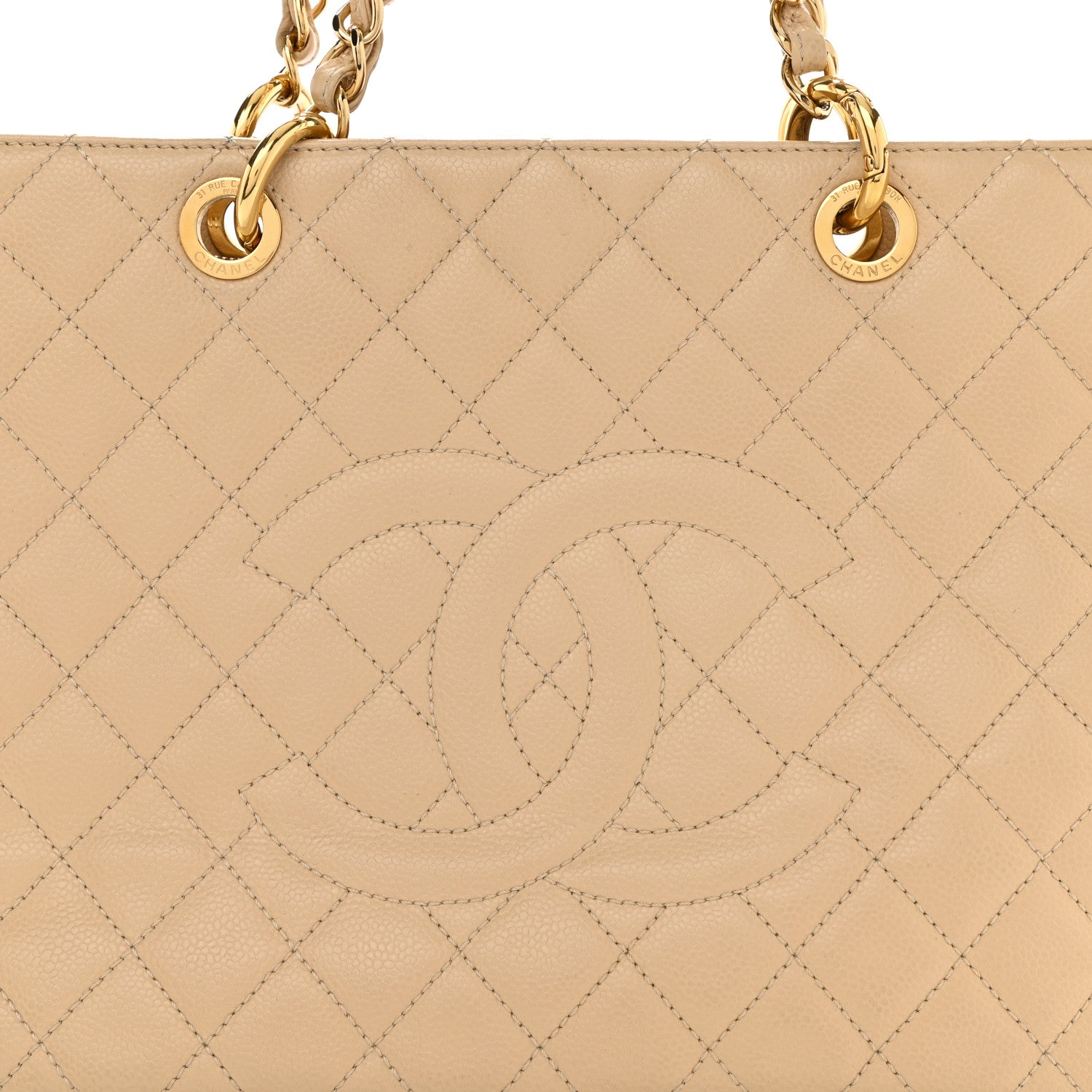 Chanel Caviar Quilted Grand Shopping Tote GST Beige Clair 8 of 14