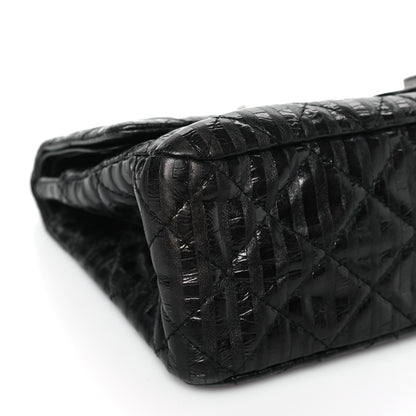 Chanel Metallic Calfskin Striped 2.55 Reissue 227 Flap Black 8 of 10