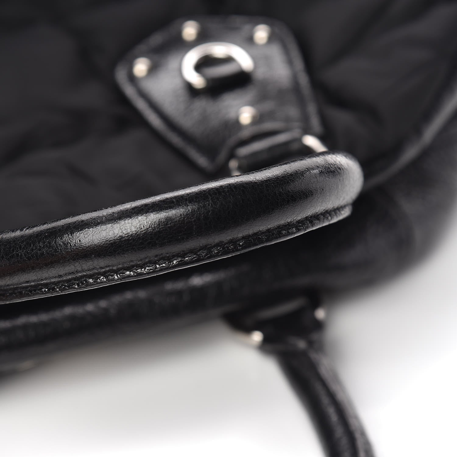 Prada Tessuto Nylon Cervo Lux Dome Satchel Black 13 of 18