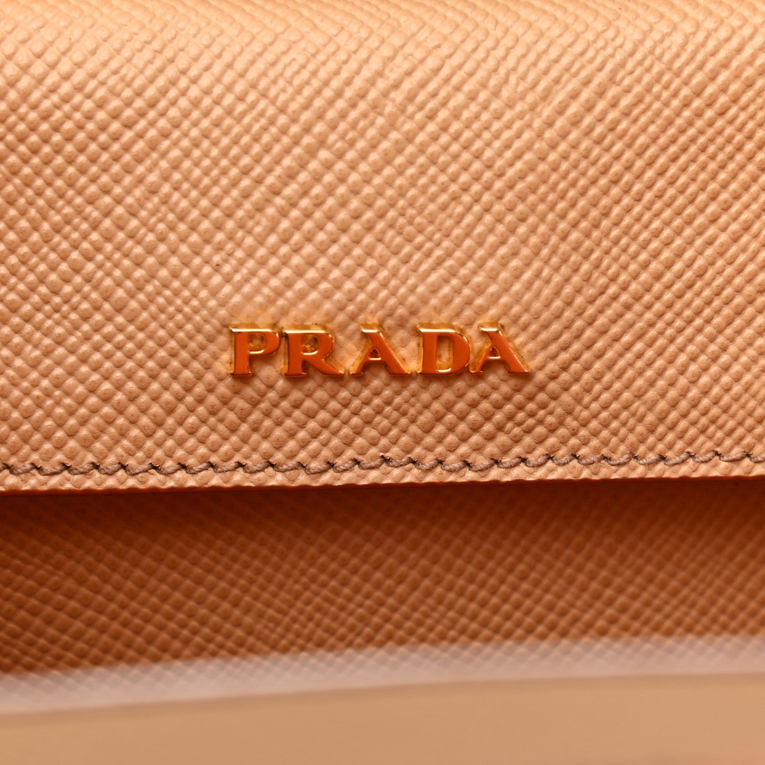 Prada Saffiano Cuir Medium Double Bag Noisette Papaya 5 of 12