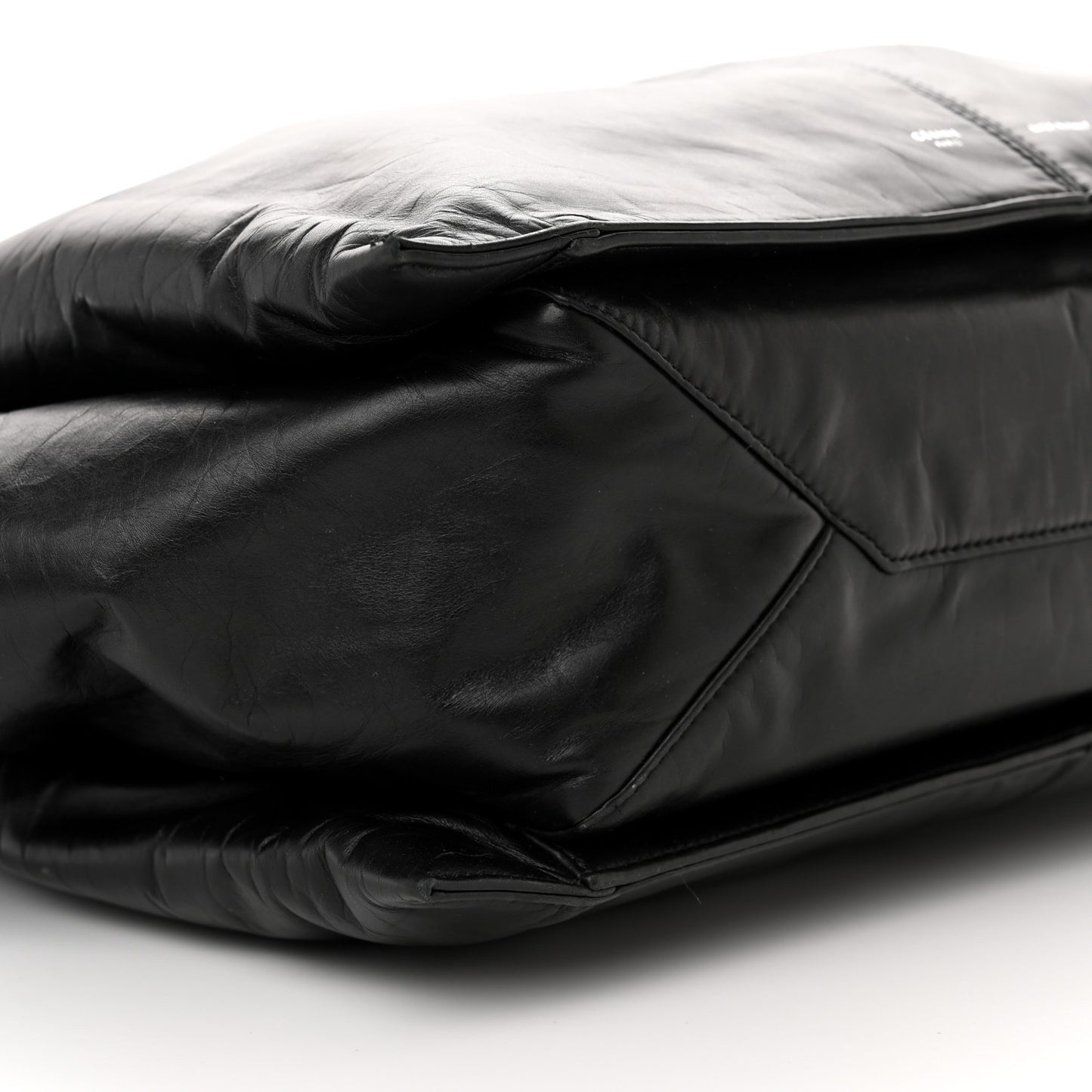 Paperweight Calfskin Medium Tri-Fold Bag Black