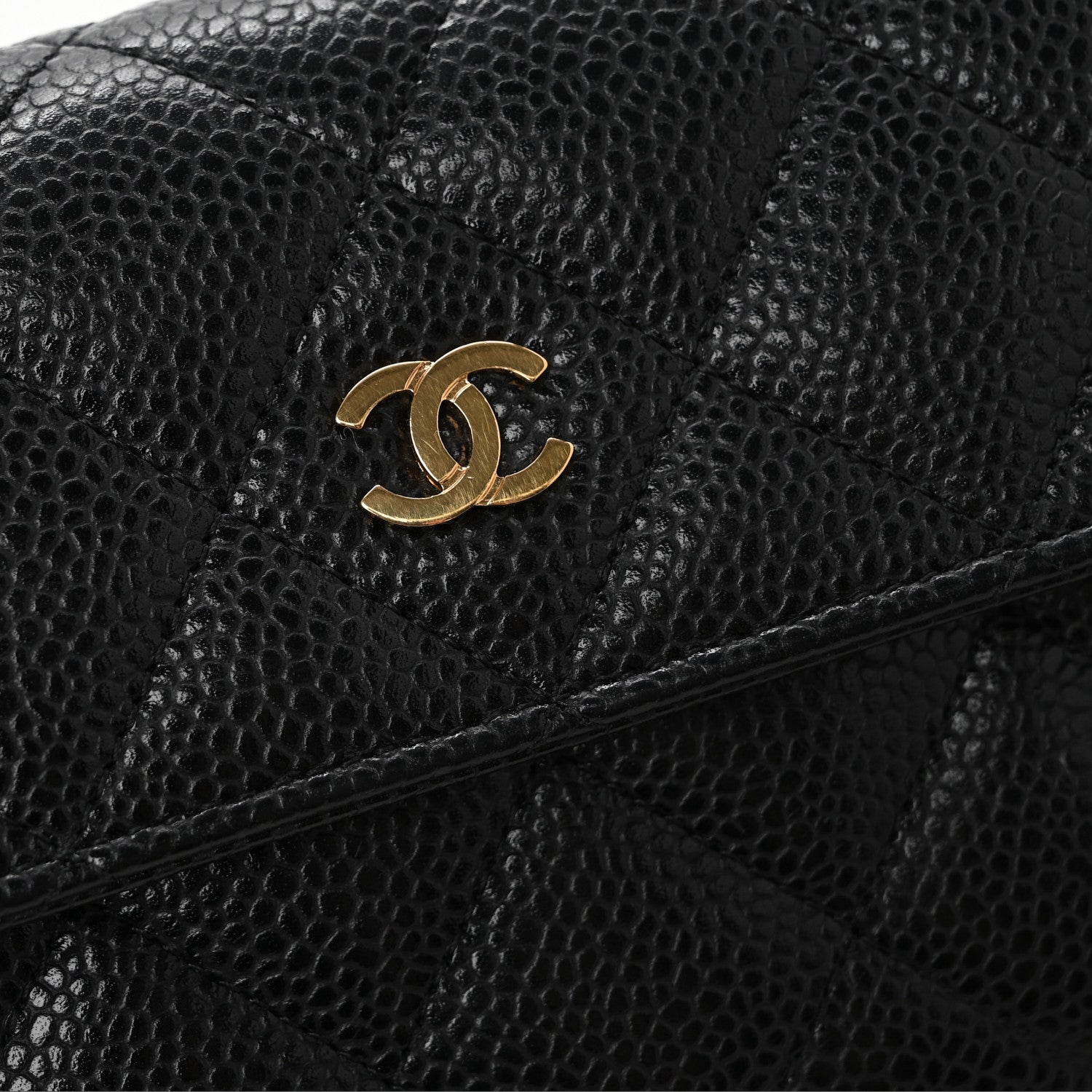 Chanel Caviar Quilted Large Gusset Flap Wallet Black 9 of 10