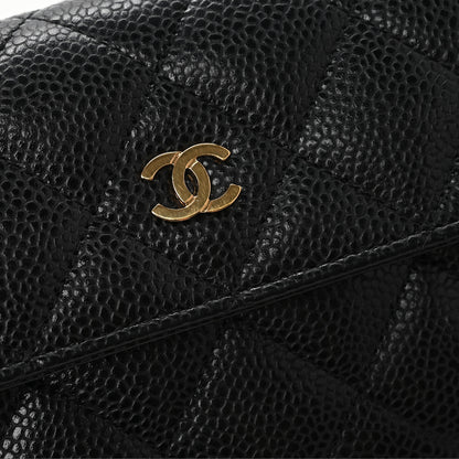 Chanel Caviar Quilted Large Gusset Flap Wallet Black 9 of 10