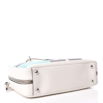 Prada City Calfskin Racing Logo Bowler White Black 4 of 9