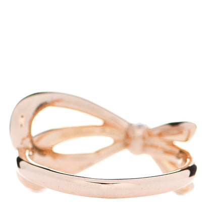 Tiffany 18K Rose Gold Diamond Bow Ring 49 4.75 3 of 4