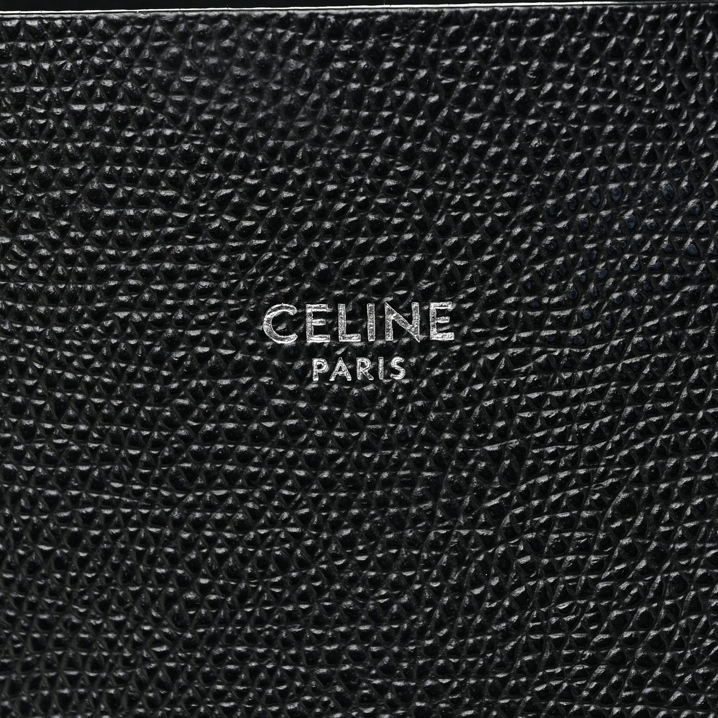 Grained Calfskin Small Vertical Cabas Black
