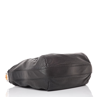 Gucci Grained Calfskin Medium Bamboo Bar Hobo Black 4 of 8