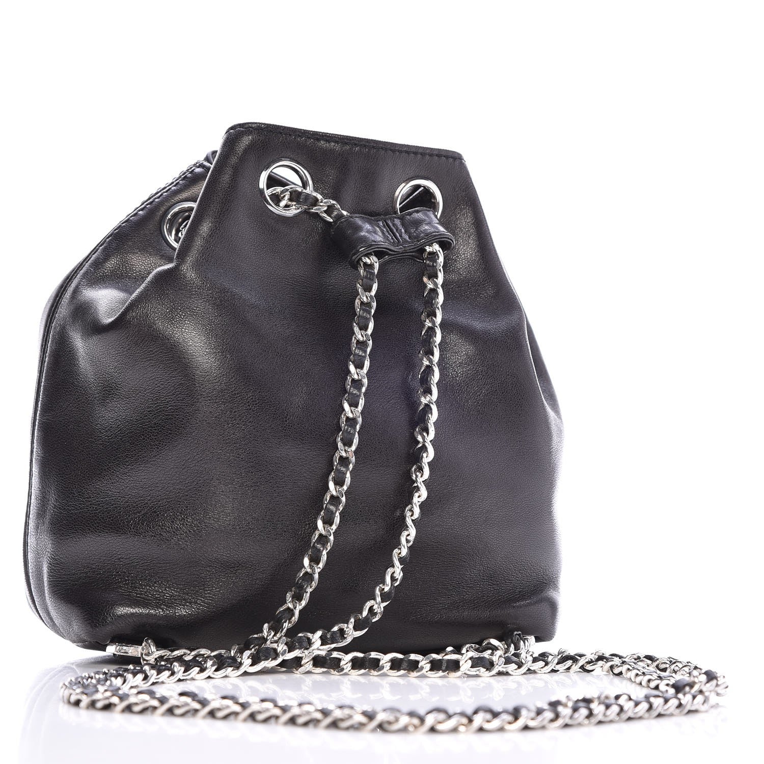 Chanel Lambskin CC Drawstring Backpack Black 4 of 9