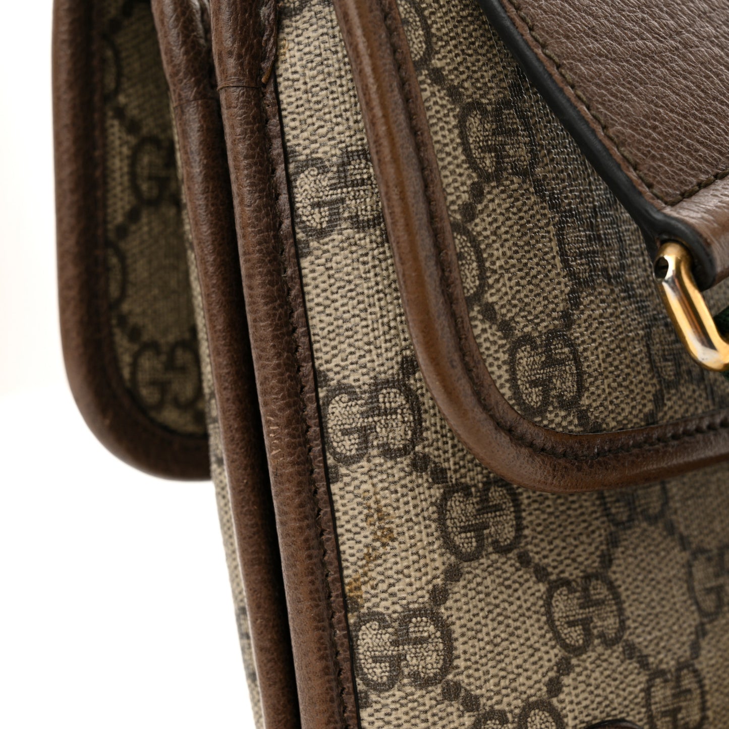 GG Supreme Monogram Web Small Neo Vintage Double Flap Messenger Bag Beige New Acero