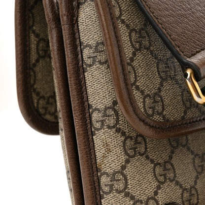 Gucci GG Supreme Monogram Web Small Neo Vintage Double Flap Messenger Bag Beige New Acero 14 of 16