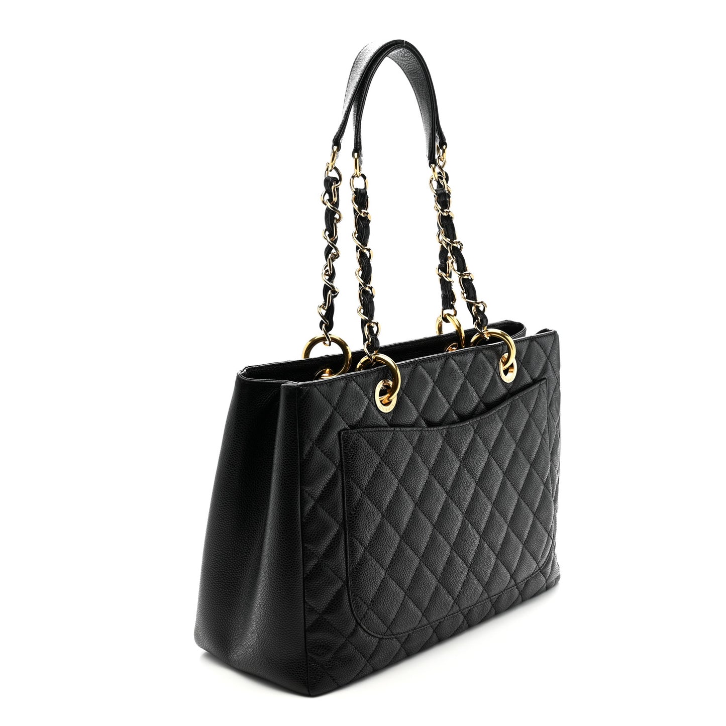 Caviar Quilted Grand Shopping Tote GST Black