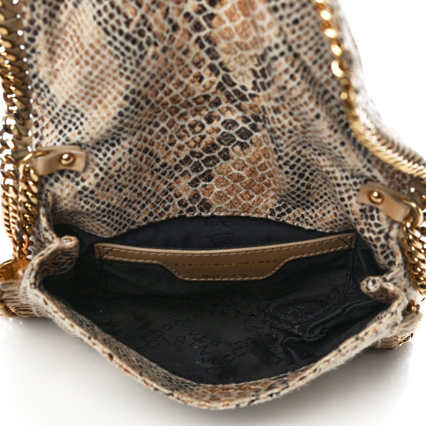 Eco Python Falabella Crossbody Bag Camel