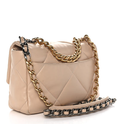 Chanel Lambskin Quilted Medium Chanel 19 Flap Beige 3 of 14
