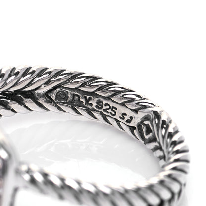 David Yurman Sterling Silver Diamond Prasiolite 7mm Petite Albion Ring 52 6 4 of 4