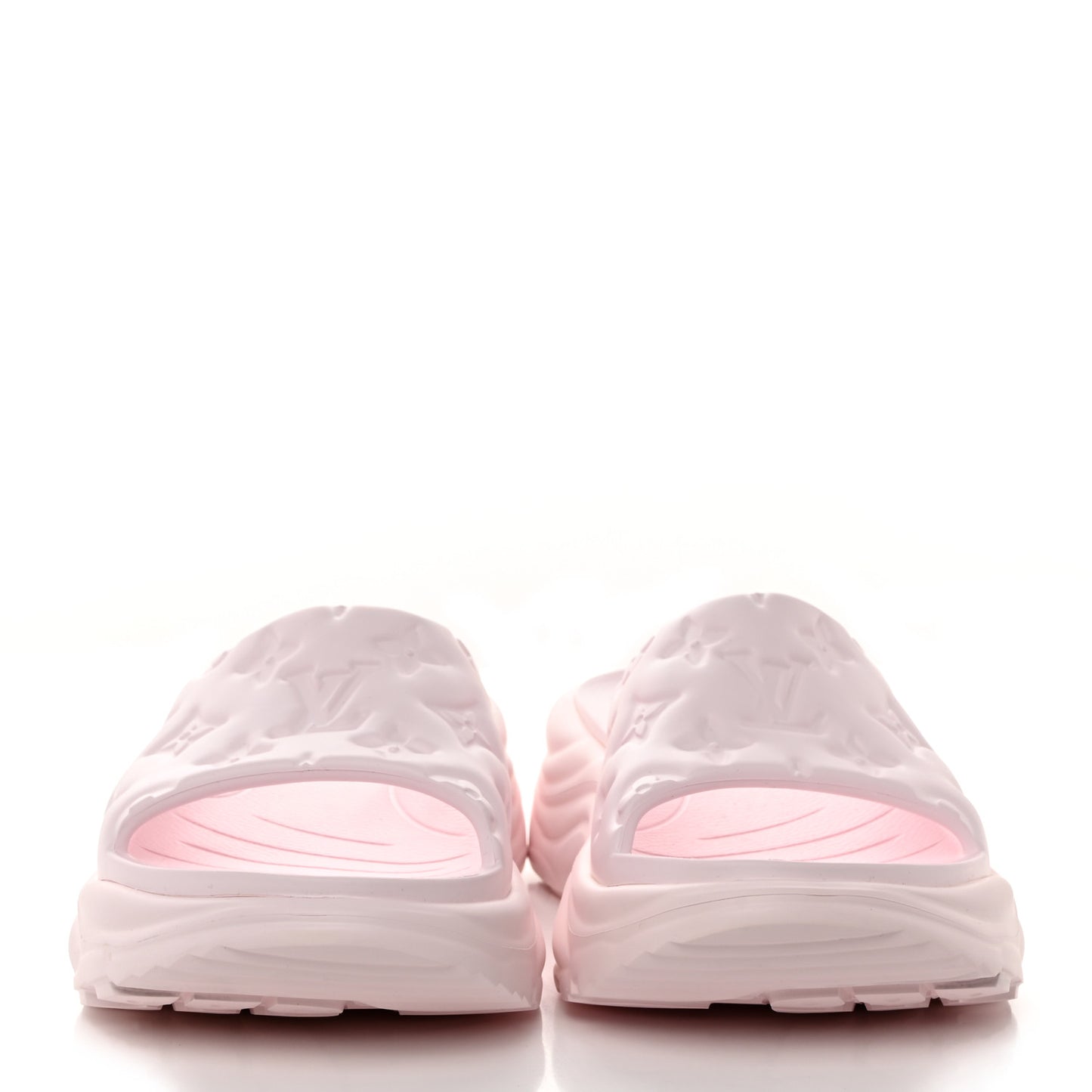Rubber Monogram Embossed Pool 55 Flat Comfort Mule 40 Rose Clair