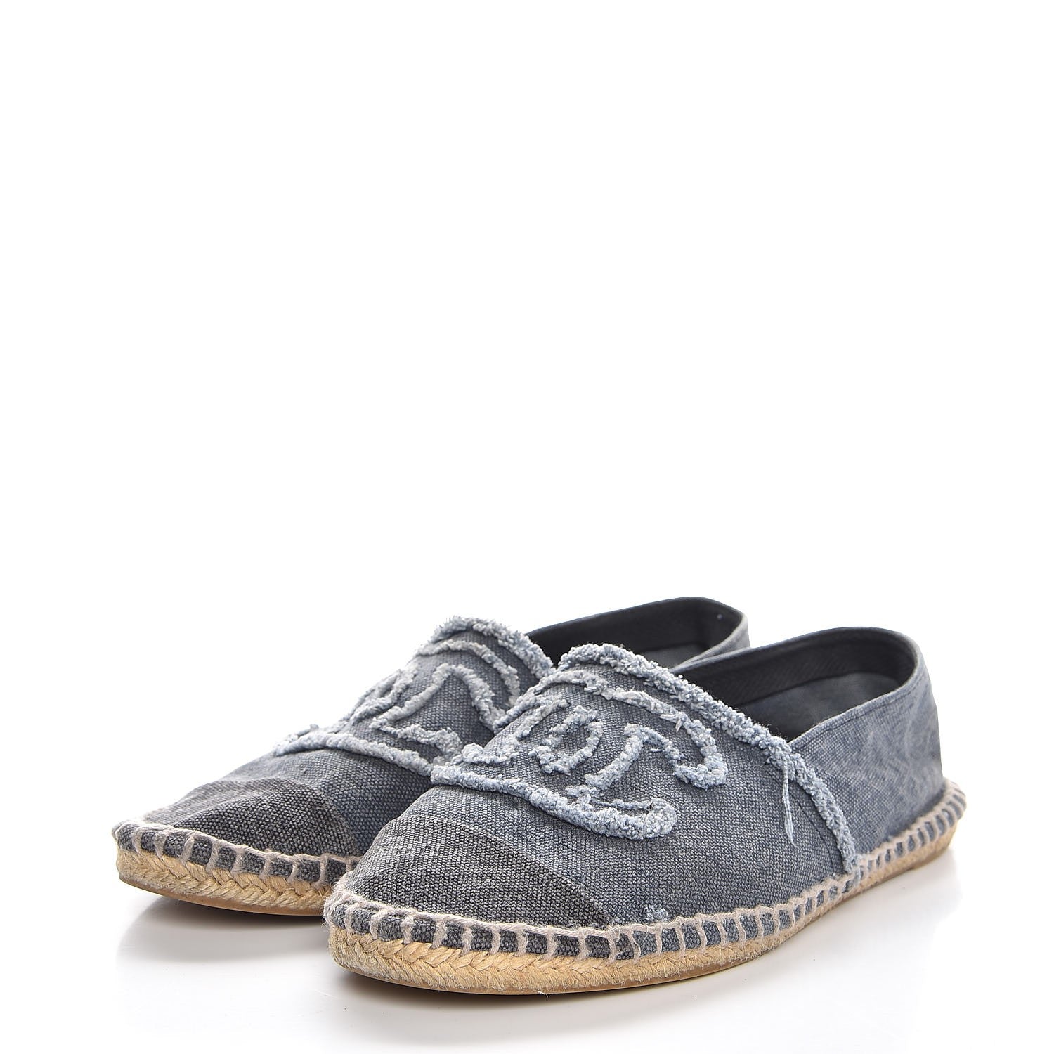 Chanel Linen CC Espadrilles 37 Blue 3 of 10