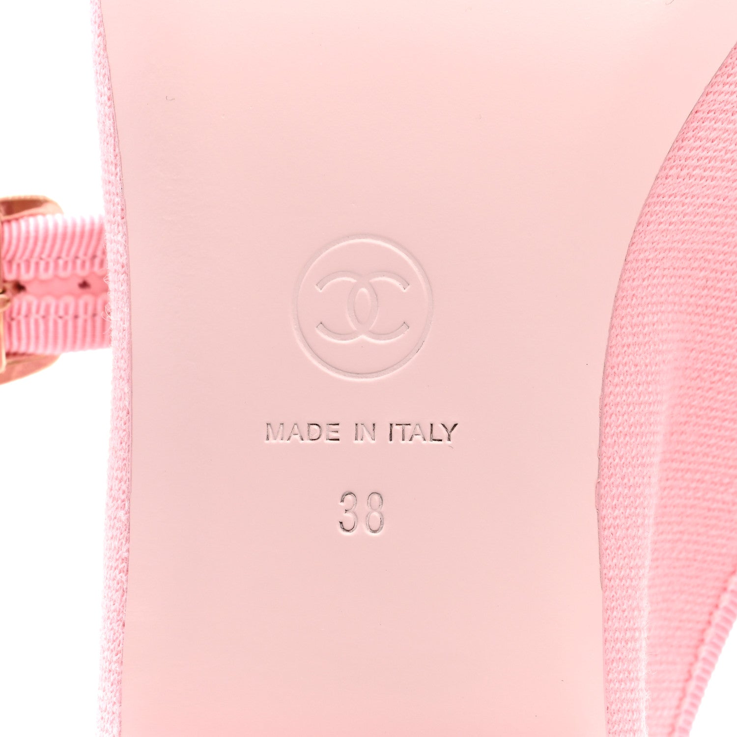 Chanel Fabric Grosgrain Mary Jane Flats 38 Light Pink Black 7 of 8