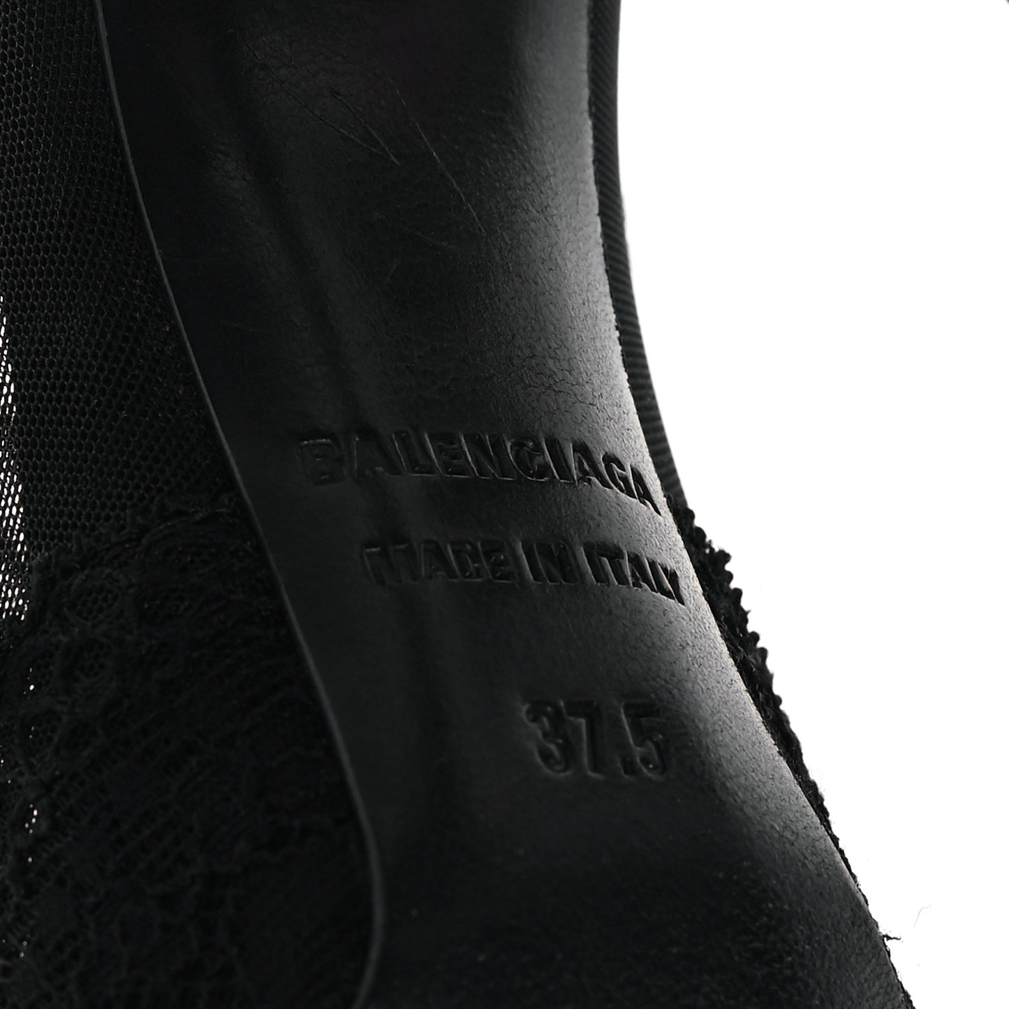 Lace Mesh Lingerie Square Bow Knife 80mm Pumps 37.5 Black