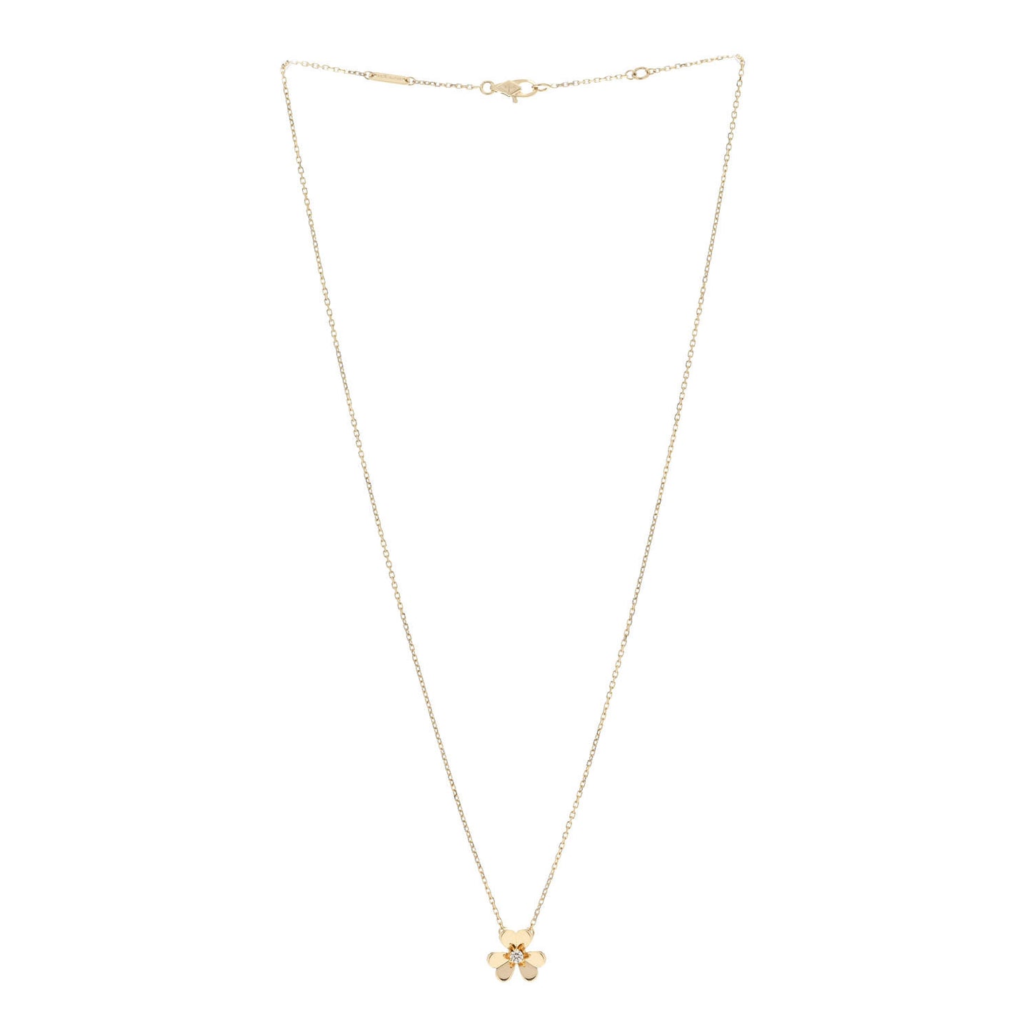 18K Yellow Gold Diamond Mini Frivole Pendant Necklace