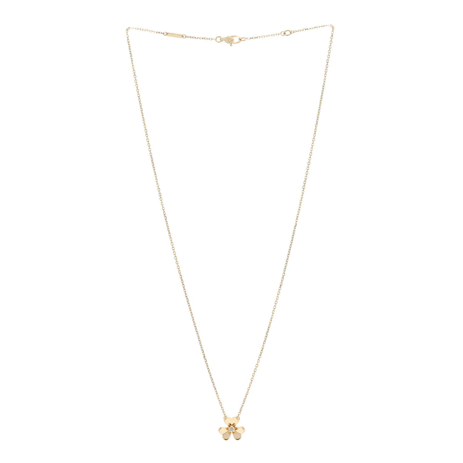 Van Cleef & Arpels 18K Yellow Gold Diamond Mini Frivole Pendant Necklace 3 of 6