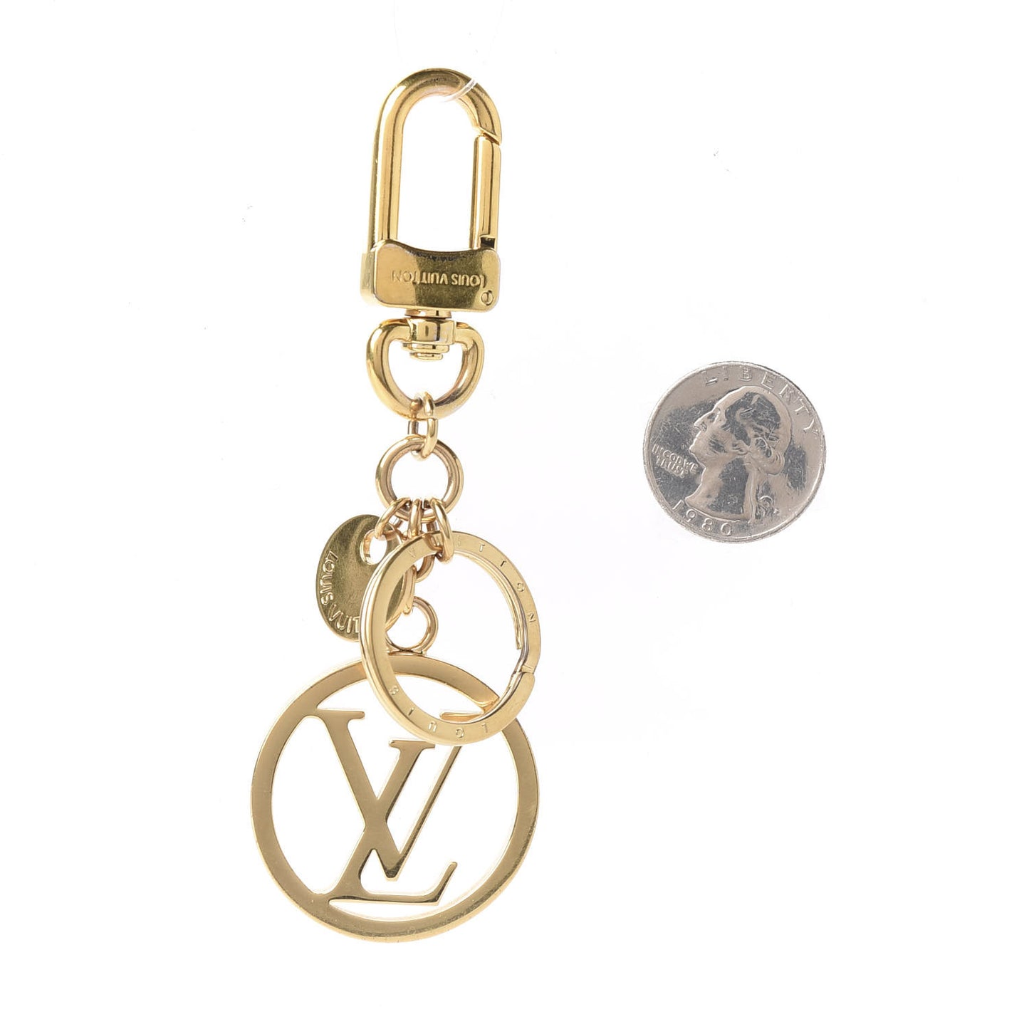 LV Circle Bag Charm Key Holder Gold