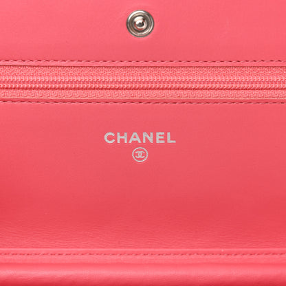 Chanel Patent Calfskin Quilted Wallet On Chain WOC Pink 6 of 15