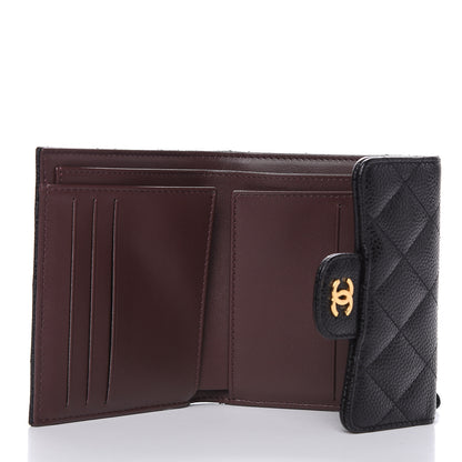 Chanel Caviar Quilted Compact Flap Wallet Black 5 of 9