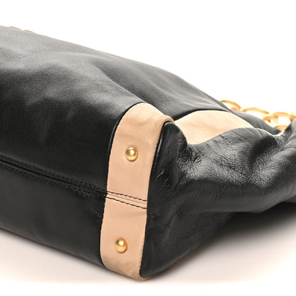 Chanel Lambskin Small Olsen Shoulder Bag Black Beige 9 of 9