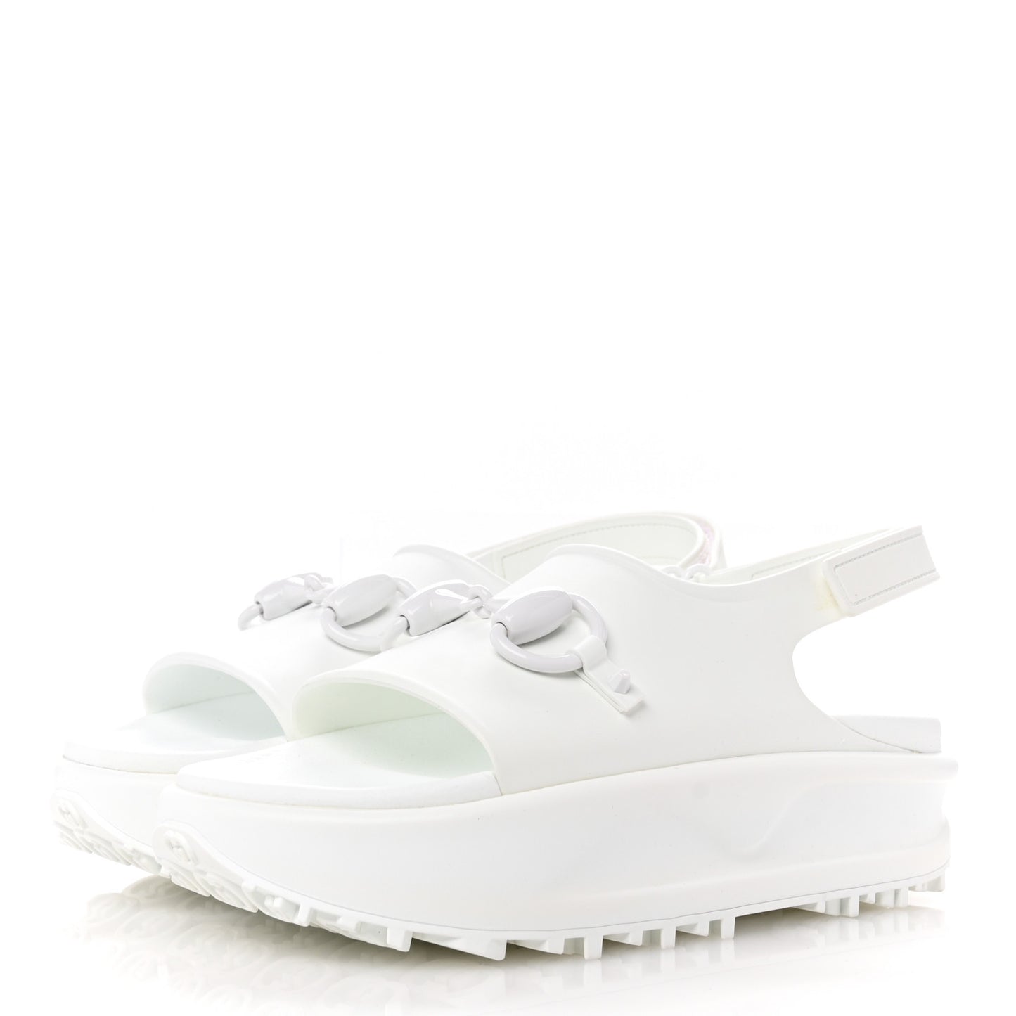 Soft Rubber Horsebit Touch Womens Strapped Sandals 41 Great White