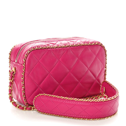 Chanel Lambskin Quilted Chain CC Mini Camera Case Fuchsia 2 of 11